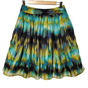 Watercolor Pleated Skirt Office‎ Church Business Casual Party Art to Wear Size 8